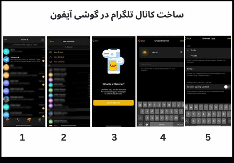 ساخت کانال تلگرام در گوشی آیفون